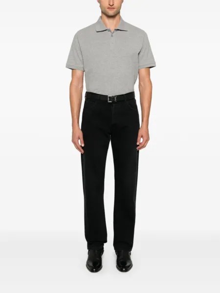 Saint Laurent рубашка поло из ткани пике, серый