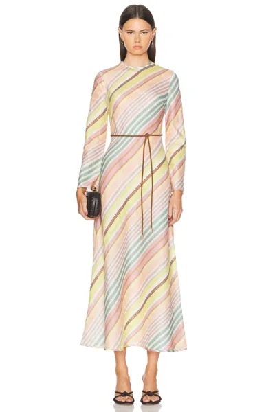 Длинное платье Halliday с диагональным принтом Zimmermann, цвет Multi Stripe