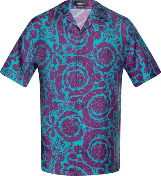 Рубашка Versace Informal Shirt 'Teal/Plum', синий