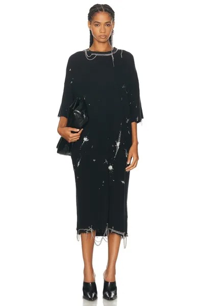 Удлиненное платье-цепочка R13, цвет Black Bleached Floral