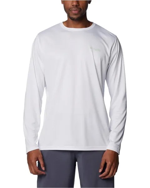 Рубашка Columbia Terminal Tackle PFG Fish Long Sleeve, цвет White/Bright Nectar Mid Atlantic