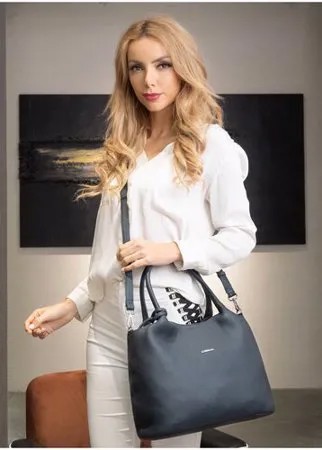 Эффектная Сумка женская 2019877A K91 blu Giorgio Ferretti с наплечным ремнем/Италия, 100% натуральная кожа