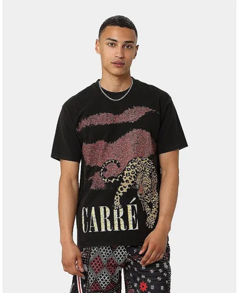 Мужская футболка в винтажном стиле с изображением Льва CARRE, черный
