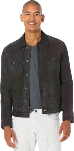 Куртка Brandon Trucker- Unlined Trucker Jacket, Shank Closure L1415Y2 John Varvatos, цвет Licorice