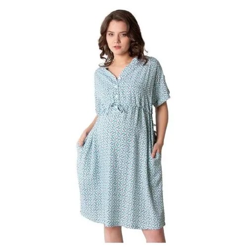 Летнее платье для беременных и кормящиих Мамуля Красотуля Диана орнамент на мятном 44-46