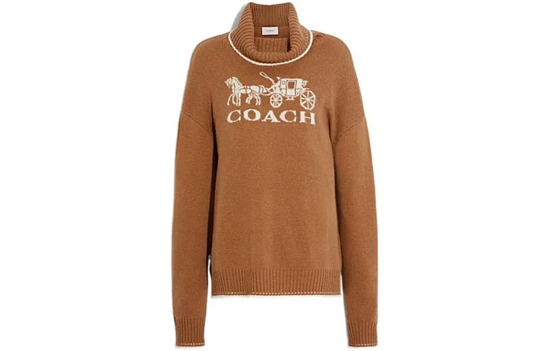 Кашемировый свитер женский оранжевый Coach