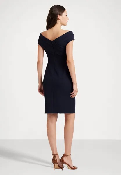 Коктейльное платье CREPE OFF THE SHOULDER COCKTAIL DRESS Ralph Lauren, синий