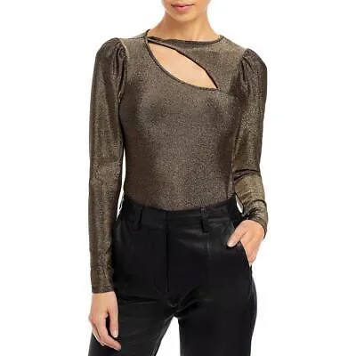 N:PHILANTHROPY Женский пуловер Delia Silver Metallic с вырезами S BHFO 4587