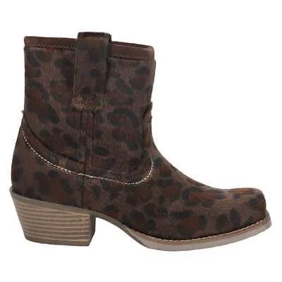 Джастин Сапоги Джунгли Леопардовый принт Ковбойские женские повседневные ботинки с круглым носком размер 6 B
