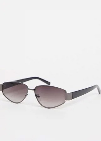 Женские квадратные солнцезащитные очки в серебристой оправе Jeepers Peepers-Серебристый