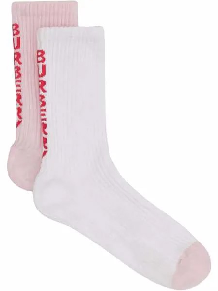 Burberry носки в рубчик с логотипом