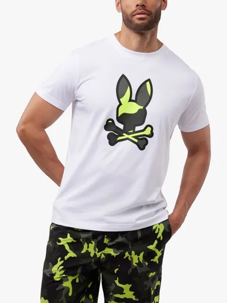 Футболка Plano Camo Bunny с рисунком Psycho Bunny, белый/мульти