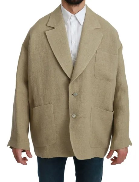 DOLCE - GABBANA Пиджак из 100% джута, бежевый пиджак, пальто IT48 / US38 / L Рекомендуемая розничная цена 2500 долларов США