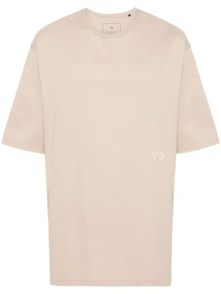 Y-3 футболка с логотипом, коричневый