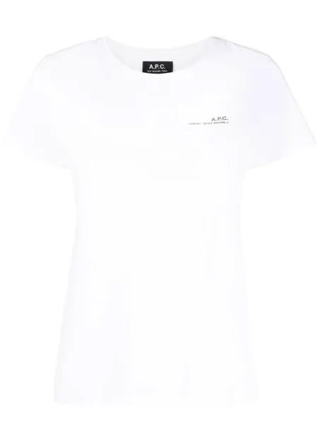 A.P.C. футболка с логотипом, белый