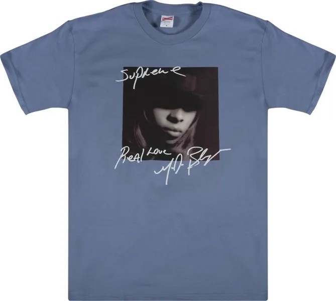 Футболка Supreme Mary J. Blige T-Shirt 'Slate', синий