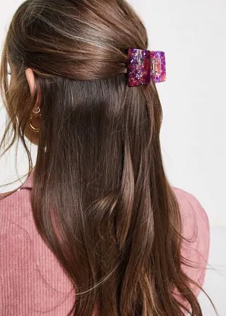 Фиолетовая заколка-краб для волос из смолы Pieces-Фиолетовый цвет