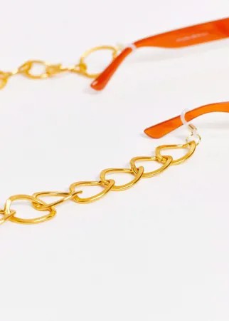 Золотистая цепочка для солнцезащитных очков с широкими звеньями Pieces-Золотистый