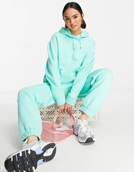 Зеленое oversized-худи от комплекта с логотипом-подписью Tommy Jeans-Зеленый цвет