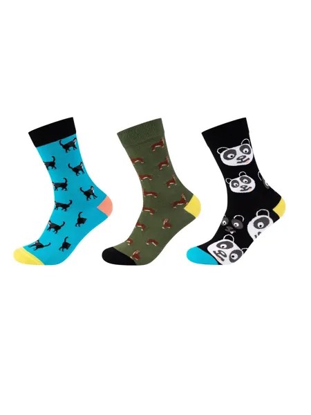 Носки Fun Socks, лазурный/зеленый/черный