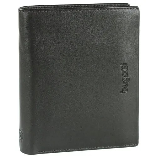 Портмоне BUGATTI Vertice, чёрное, натуральная воловья кожа, 10,5х2х12,8 см, MR-49318501