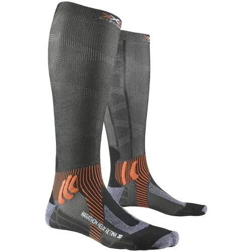 Носки X-Bionic 2021 Marathon Helix Retina Stone Grey Melange/X-Orange (EUR:35-38)