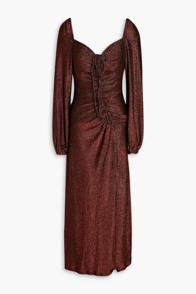 Платье миди Whitney из эластичного джерси с металлизированным вырезом Nicholas, медь
