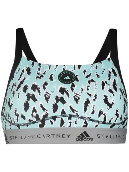 Adidas by Stella McCartney спортивный бюстгальтер TruePurpose с леопардовым принтом