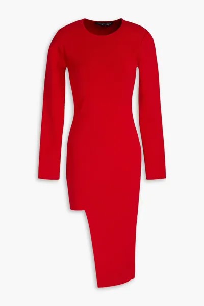 Асимметричное платье эластичной вязки Zeynep Arcay, красный