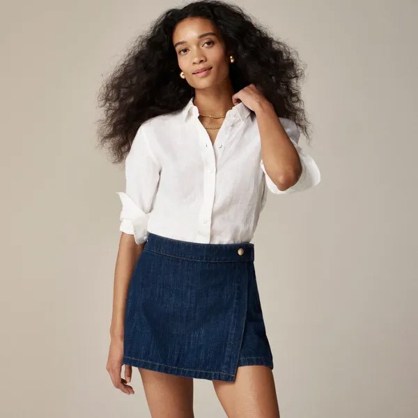 Рубашка Wren slim из ирландского льна Baird McNutt J.Crew, белый