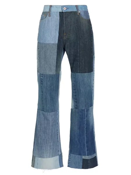 Расклешенные джинсы в стиле пэчворк Nsf, цвет patchwork denim