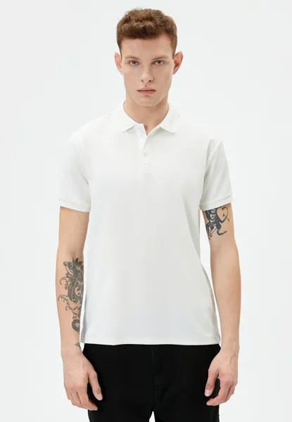 Рубашка поло BUTTONED SHORT SLEEVE Koton, цвет white