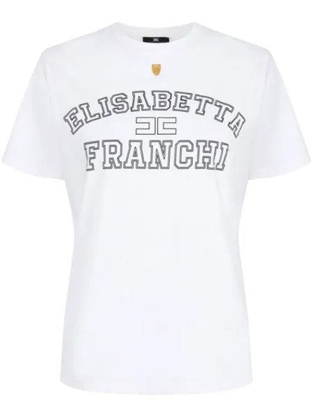 Elisabetta Franchi футболка из хлопка с логотипом, белый