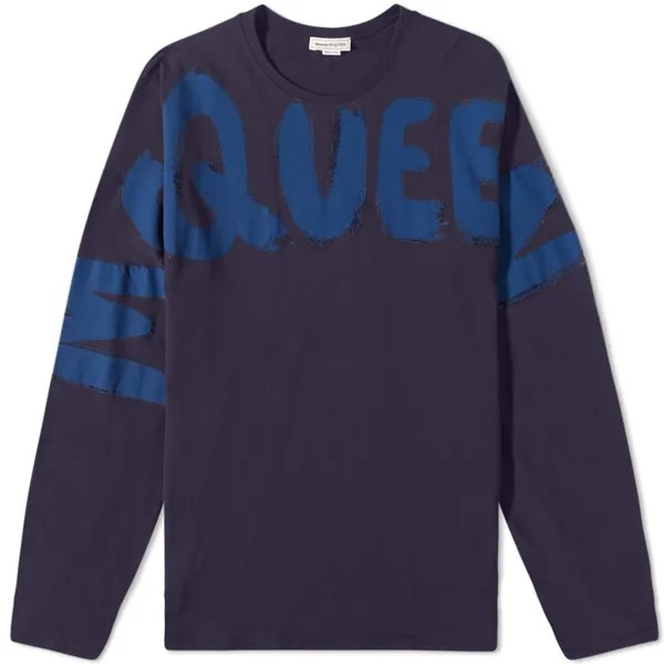 Футболка Alexander McQueen Grafitti Print Long Sleeve Tee