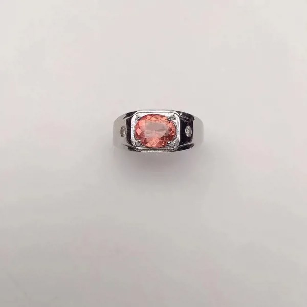 Классические мужские кольцо с драгоценным камнем 7 мм * 8 мм кольцо из натурального турмалина для Man Real бразильский турмалин, мужское кольцо с...