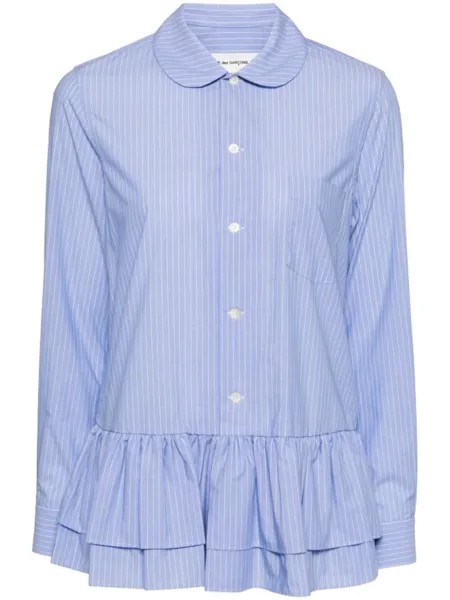 Comme Des Garçons Girl рубашка в полоску с оборками, синий
