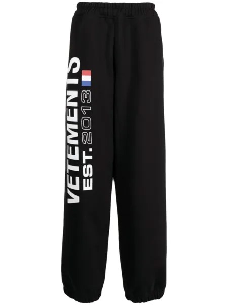 VETEMENTS спортивные брюки с логотипом Flag, черный
