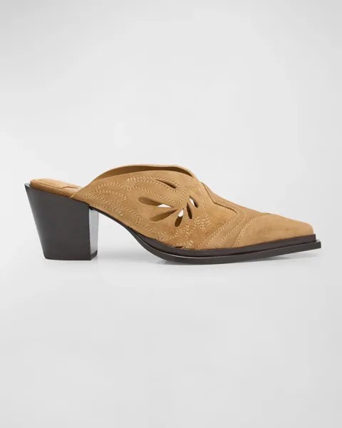 Перфорированные замшевые туфли Cece в стиле вестерн Jimmy Choo, цвет Rattan Mix