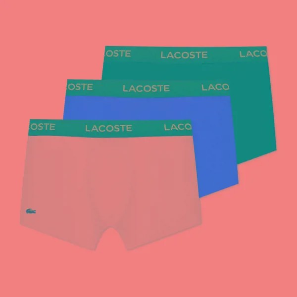 Комплект мужских трусов Lacoste Underwear Microfiber Trunk 3-Pack комбинированный L