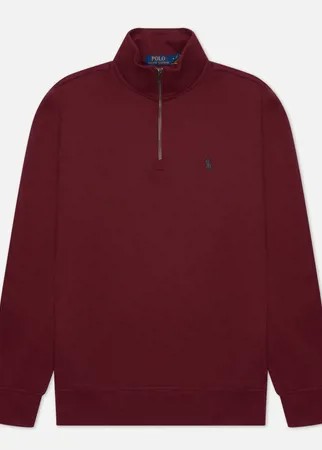 Мужская толстовка Polo Ralph Lauren Half Zip RL Fleece Embroidered Logo, цвет бордовый, размер XXL