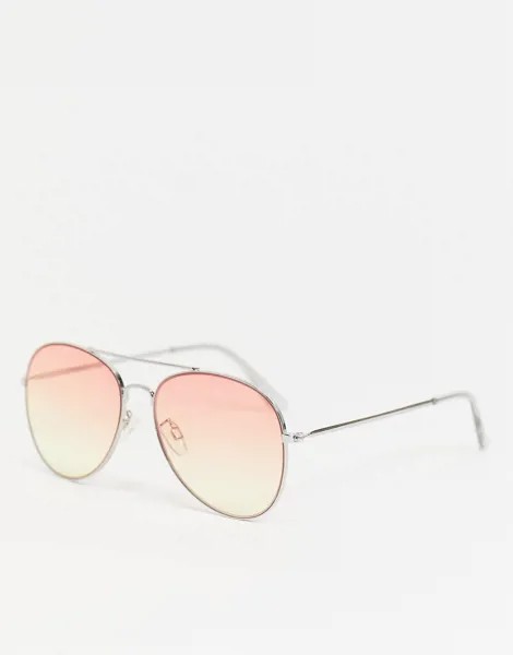 Солнцезащитные очки-авиаторы Monki-Розовый