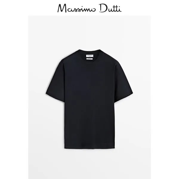 Футболка трикотажная мужская Massimo Dutti свободного кроя, темно-синий