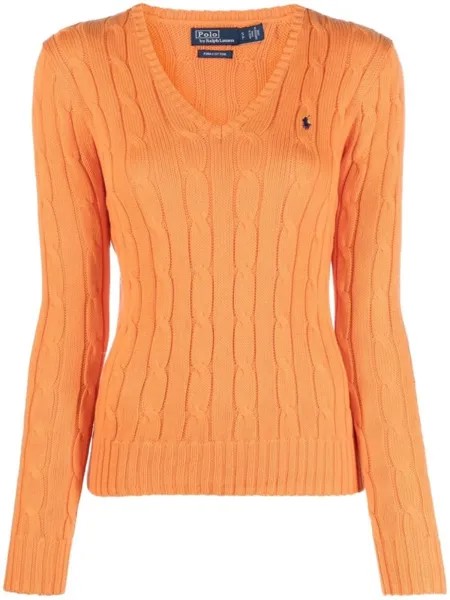 Polo Ralph Lauren джемпер Kimberly фактурной вязки, оранжевый