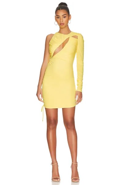 Платье мини superdown Ilana Ruched, цвет Neon Yellow