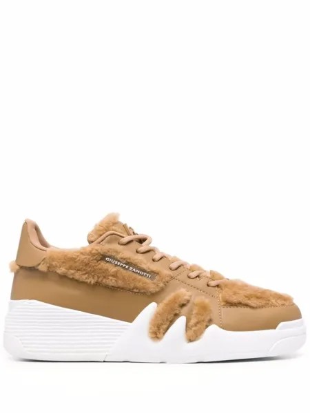 Giuseppe Zanotti массивные кроссовки Talon с мехом, нейтральный цвет