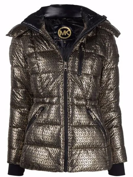 Michael Michael Kors пальто с капюшоном и монограммой