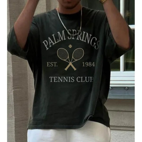 Мужская теннисная повседневная спортивная футболка большого размера