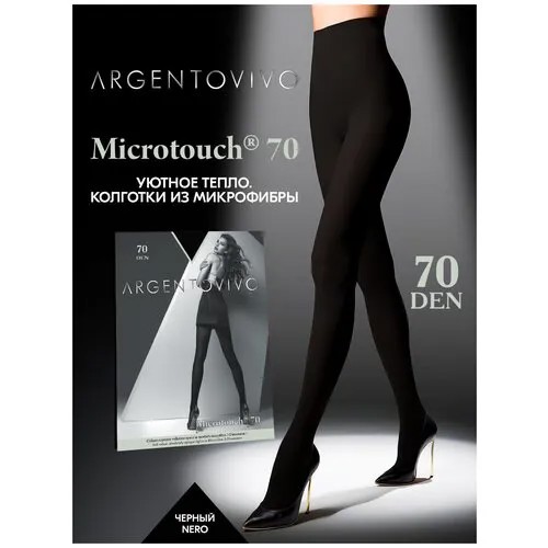 Колготки  Argentovivo Microtouch, 70 den, с ластовицей, матовые, размер 3, черный