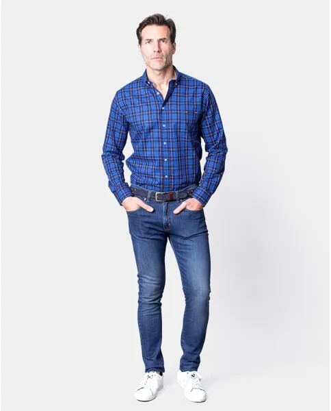 Мужские джинсы скинни с 5 карманами синего цвета Spagnolo, синий