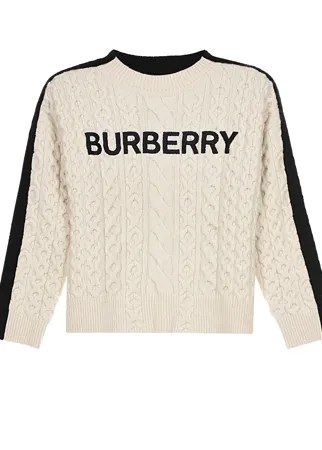 Двухцветный джемпер из шерсти Burberry детский